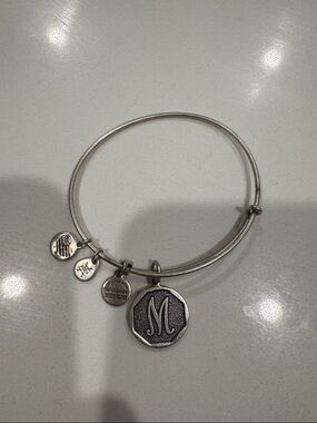Alex and Ani Silver 'M' Initial Charm Bracelet